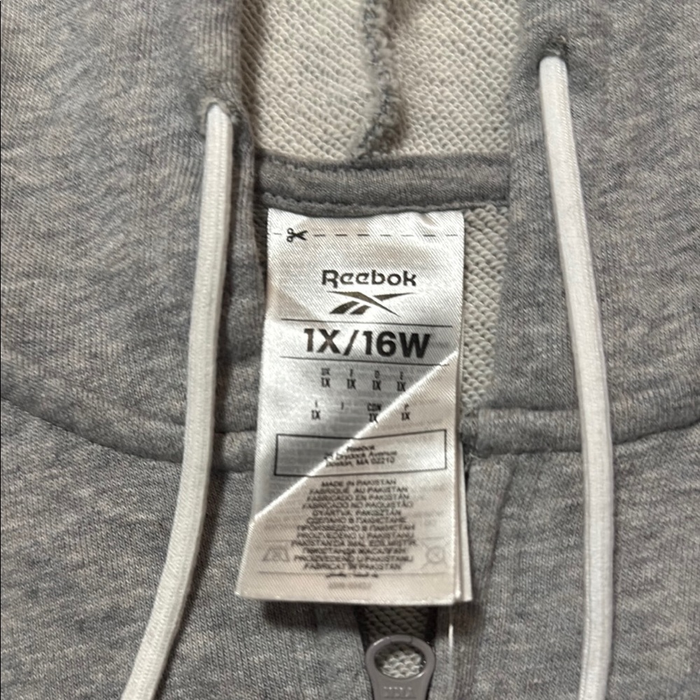 Reebok Heather Gray Zip-Up Hoodie